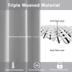 Jiuzhen Short Curtains Kitchen Half Window Blackout Curtains With Tiebacks For Baseroom Shadows, Grommet Curtains For Living Room, Set Of 2 Window Curtain Panels, 52 X 30 Inch Length,Silver Grey