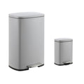 happimess HPM1006I Connor Rectangular 13-Gallon Trash Can with Soft-Close Lid and Free Mini Trash Can, Fingerprint Resistant, Mo