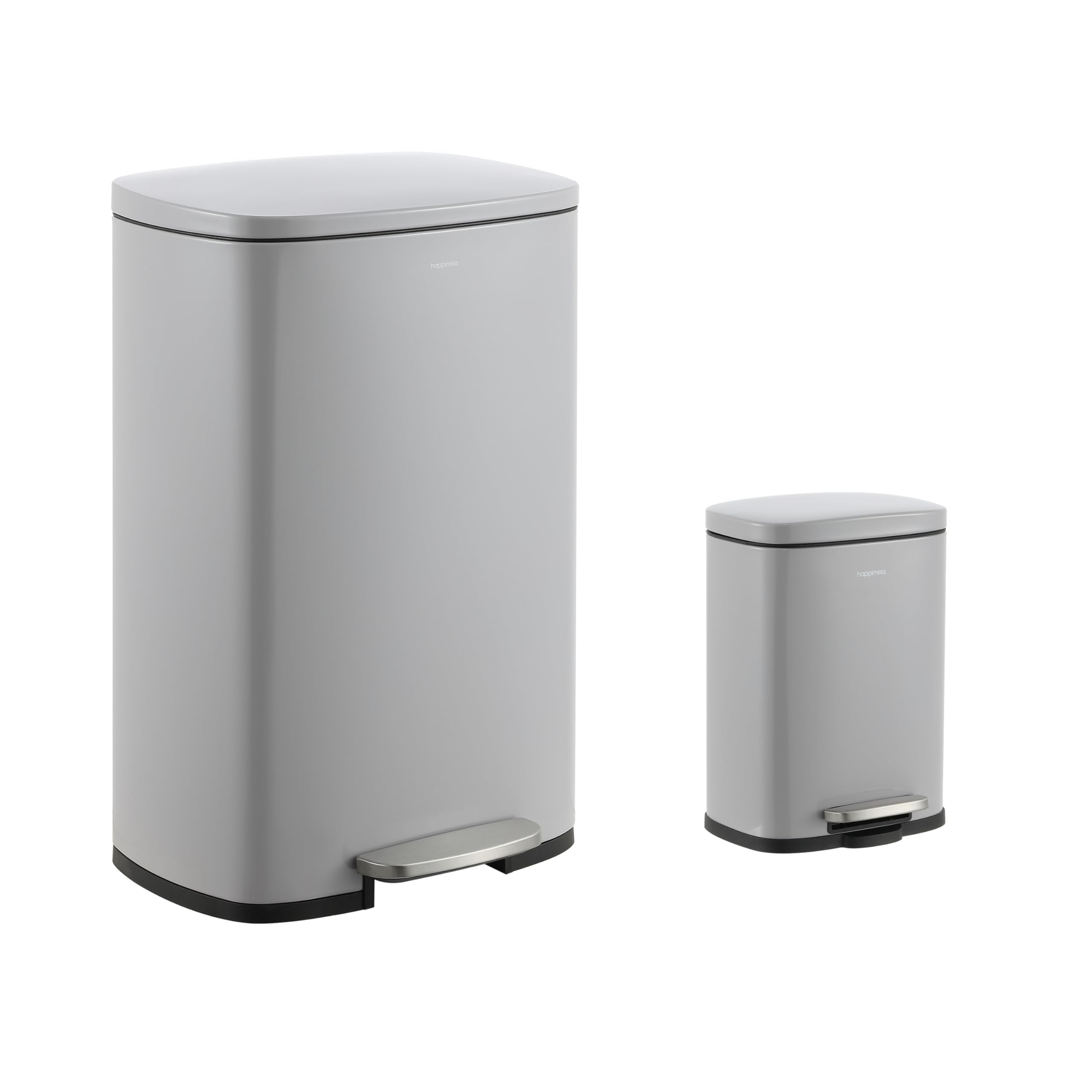 happimess HPM1006I Connor Rectangular 13-Gallon Trash Can with Soft-Close Lid and Free Mini Trash Can, Fingerprint Resistant, Mo
