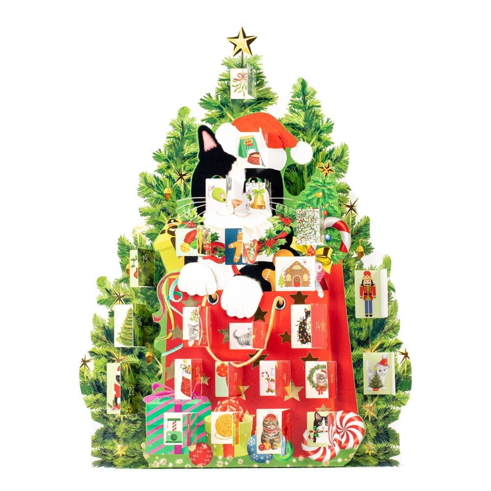 Caspari Christmas Cat Advent Calendar - 1 Each
