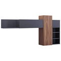 Modway Scope Midcentury Modern Wall Mounted Shelves, Walnut