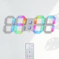 KOSUMOSU LED Wall Clock 15 RGB Digital LED Clock for Living Room Decor, Large Display Gaming Room Clocks, Dimming/12/24 Hr Time/