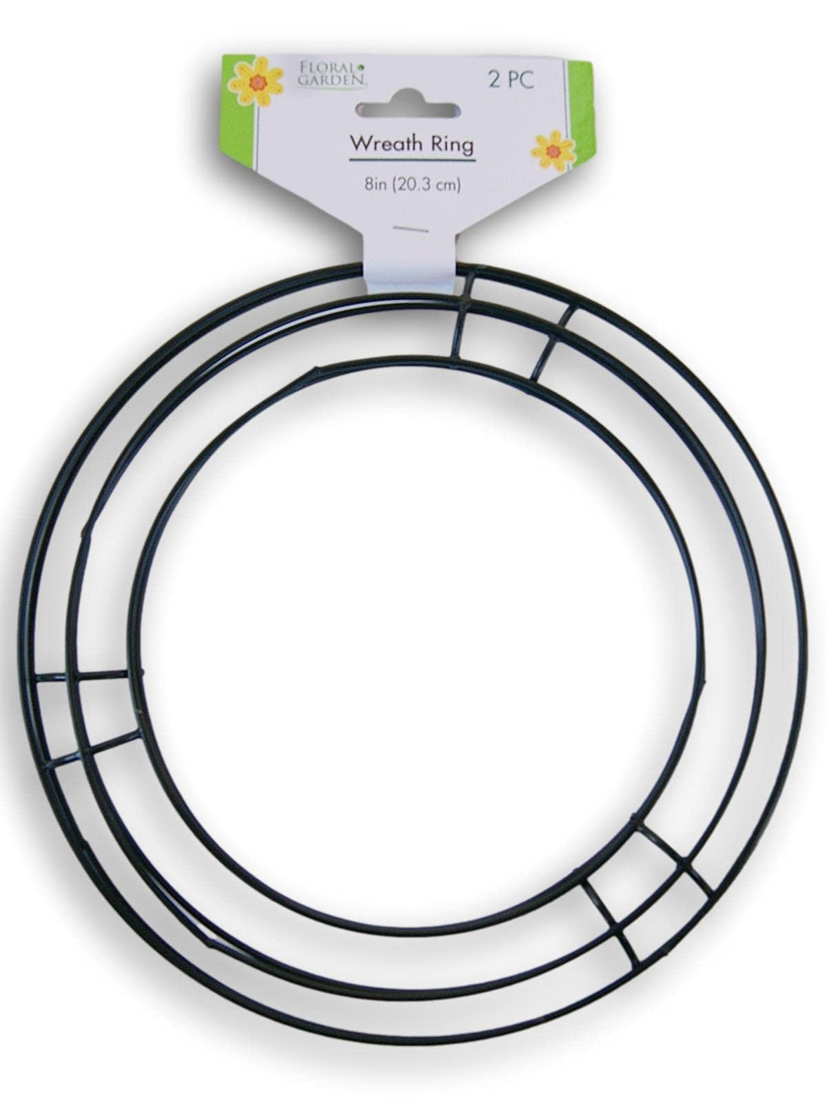 Fantastic Fall Floral Garden Wire Metal Wreath Form - 8 Inch Diameter - 2 Count