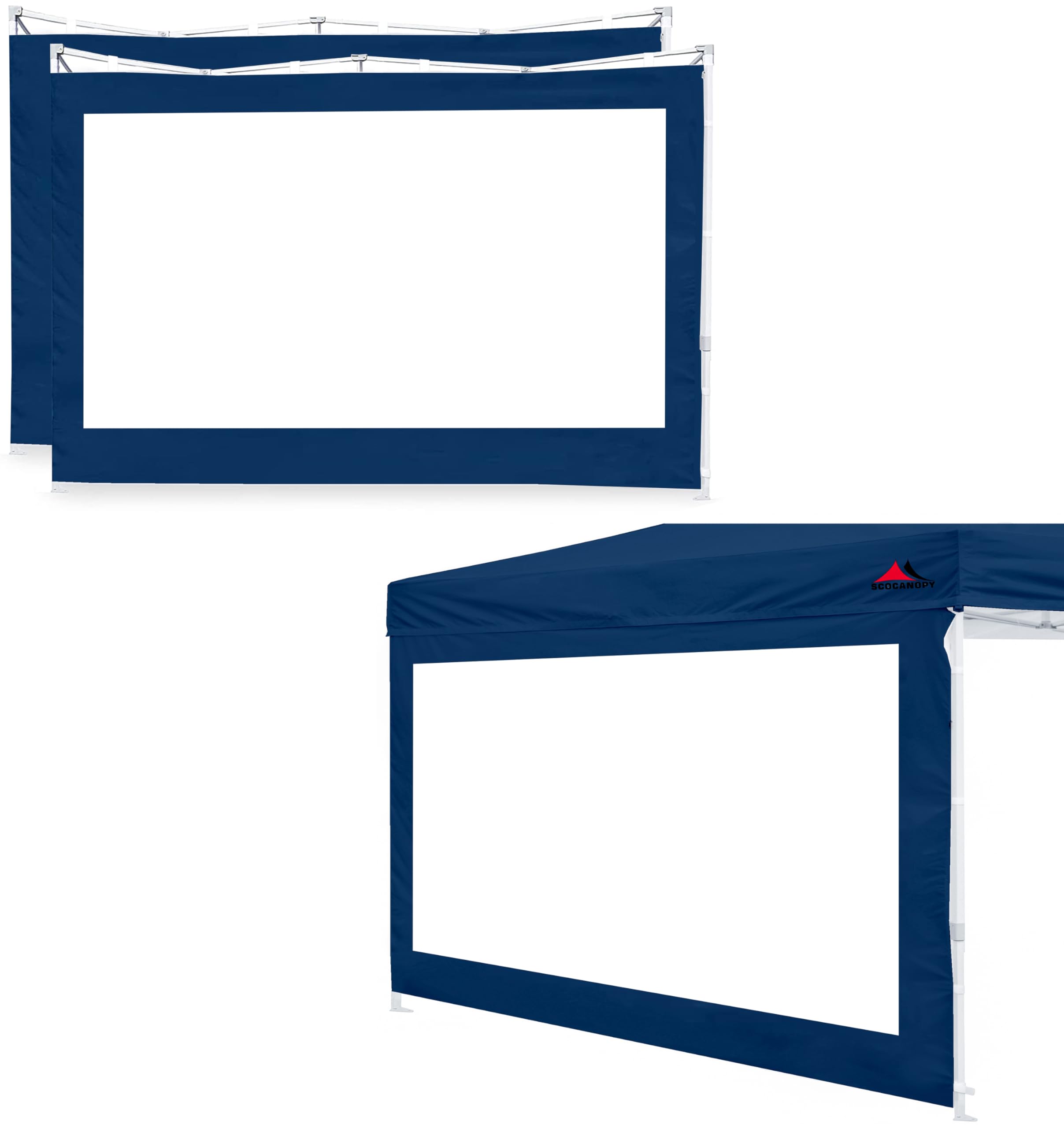Scocanopy Clear Window Sidewall For 12X12 Canopy Frame, 3 Pack Sunwalls Only,(Navy Blue)