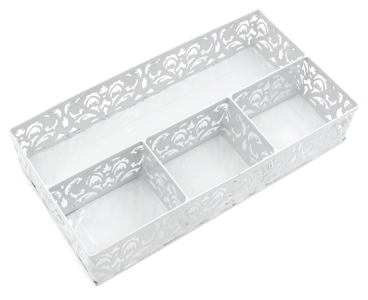 Easypag Desk Drawer Organizer With 3 Small Bins And 1 Long Bin,White