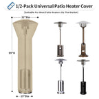 Outdoorlines Waterproof Outdoor Patio Heater Covers With Zipper And Storage Bag, Dust-Proof Uv-Resistant Windproof Propane Heavy Duty Heater Cover For Standing Heater, 1 Pack-89Hx33Dx19B Inch Camel
