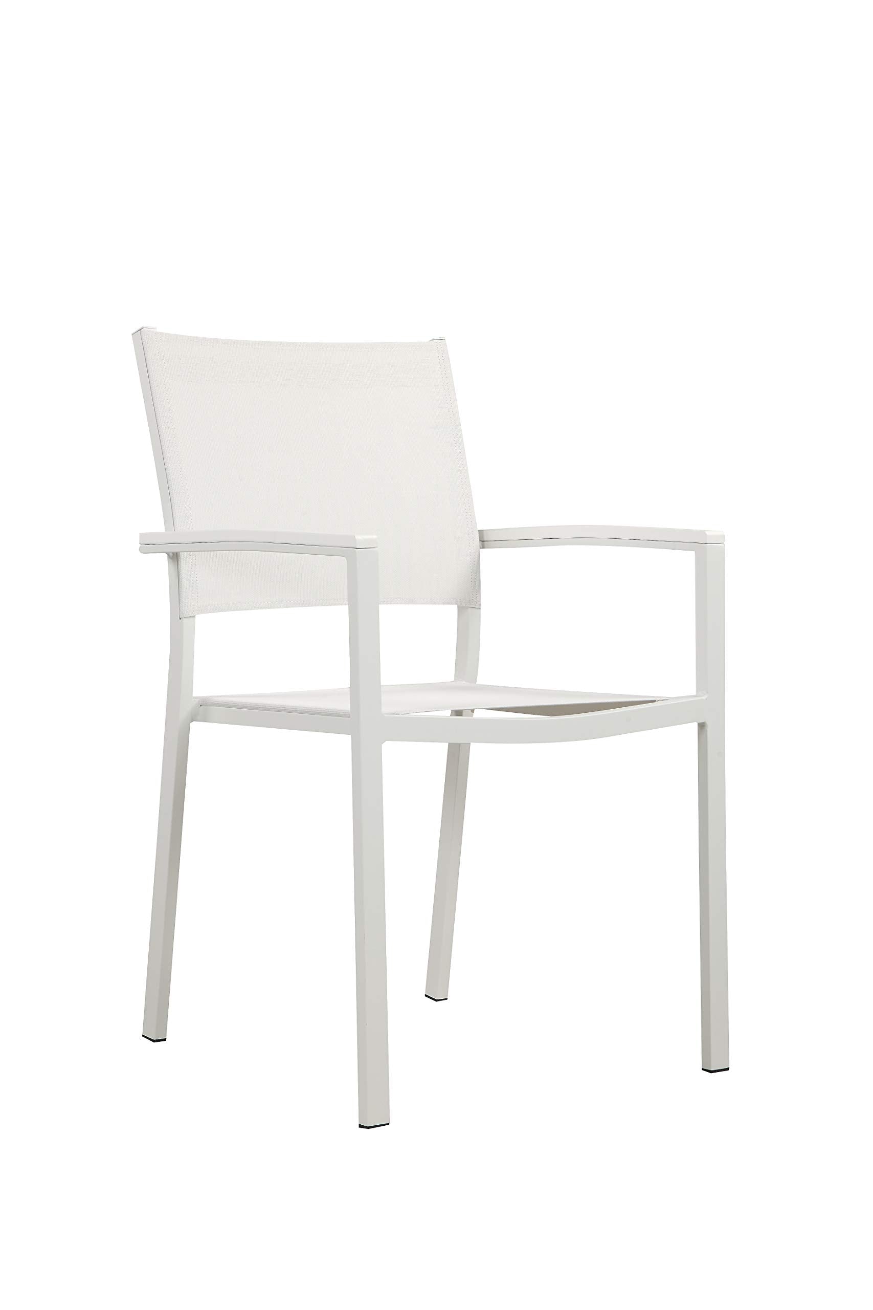 Pangea Home David 7 Whtwht Dining Set, White