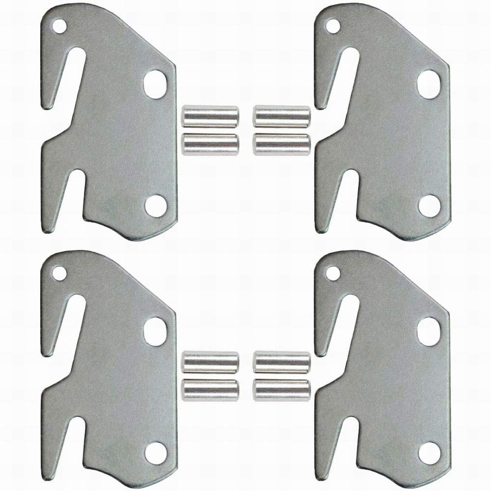 CAFORO #10 Hook Plates for Wooden Beds Frame Bracket Headboard Footboard with Pin Replacement Wooden Bed Parts or New Bed Constr