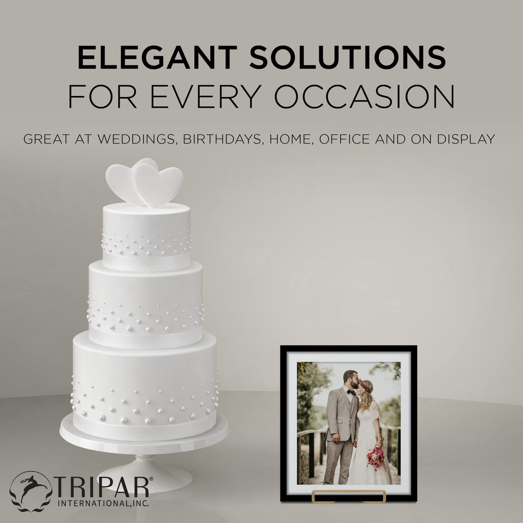 Tripar 6' Gold Painted Square Wire Easel Display Stand For Plates, Artwork, Picture Frame Plate Stand