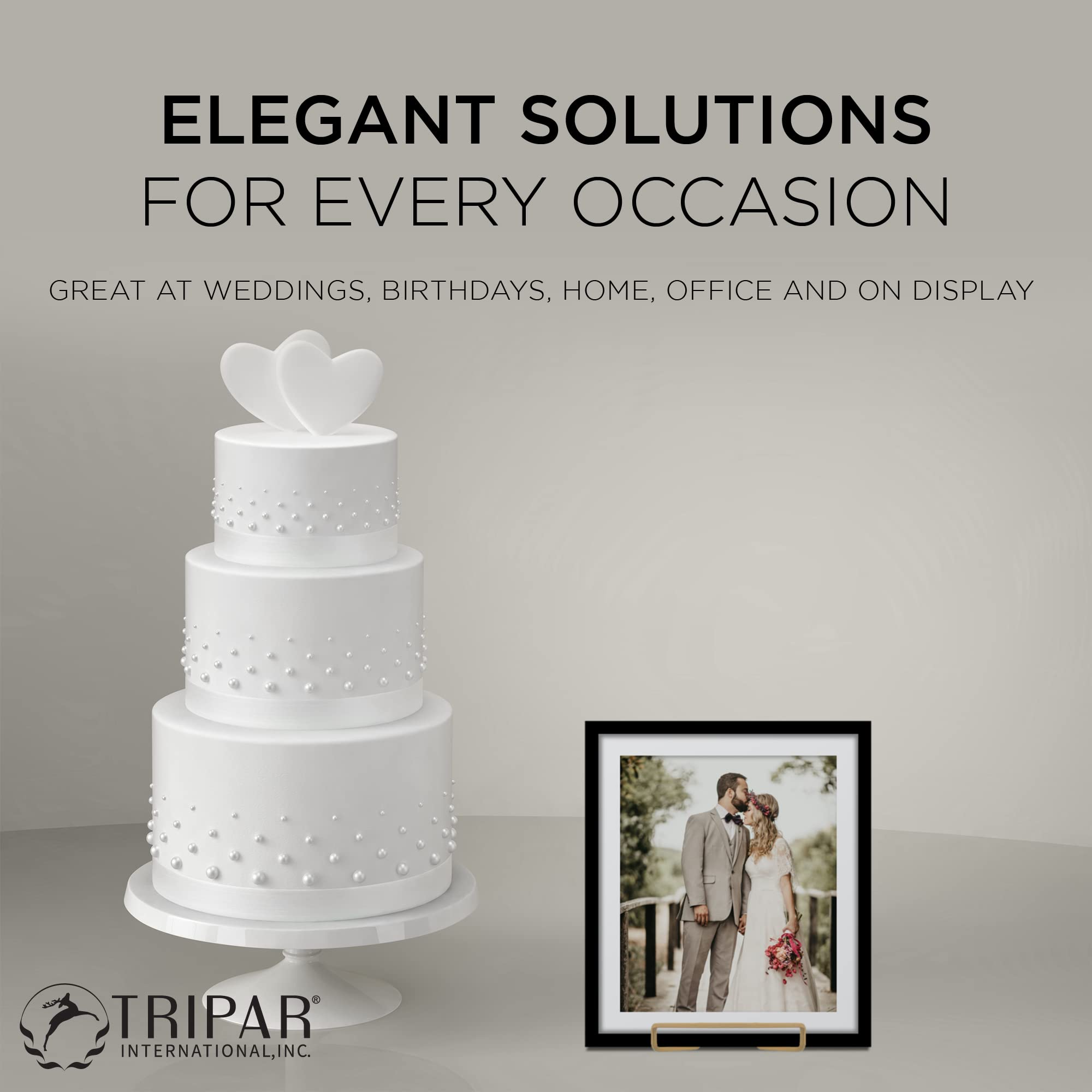 Tripar 6' Gold Painted Square Wire Easel Display Stand For Plates, Artwork, Picture Frame Plate Stand