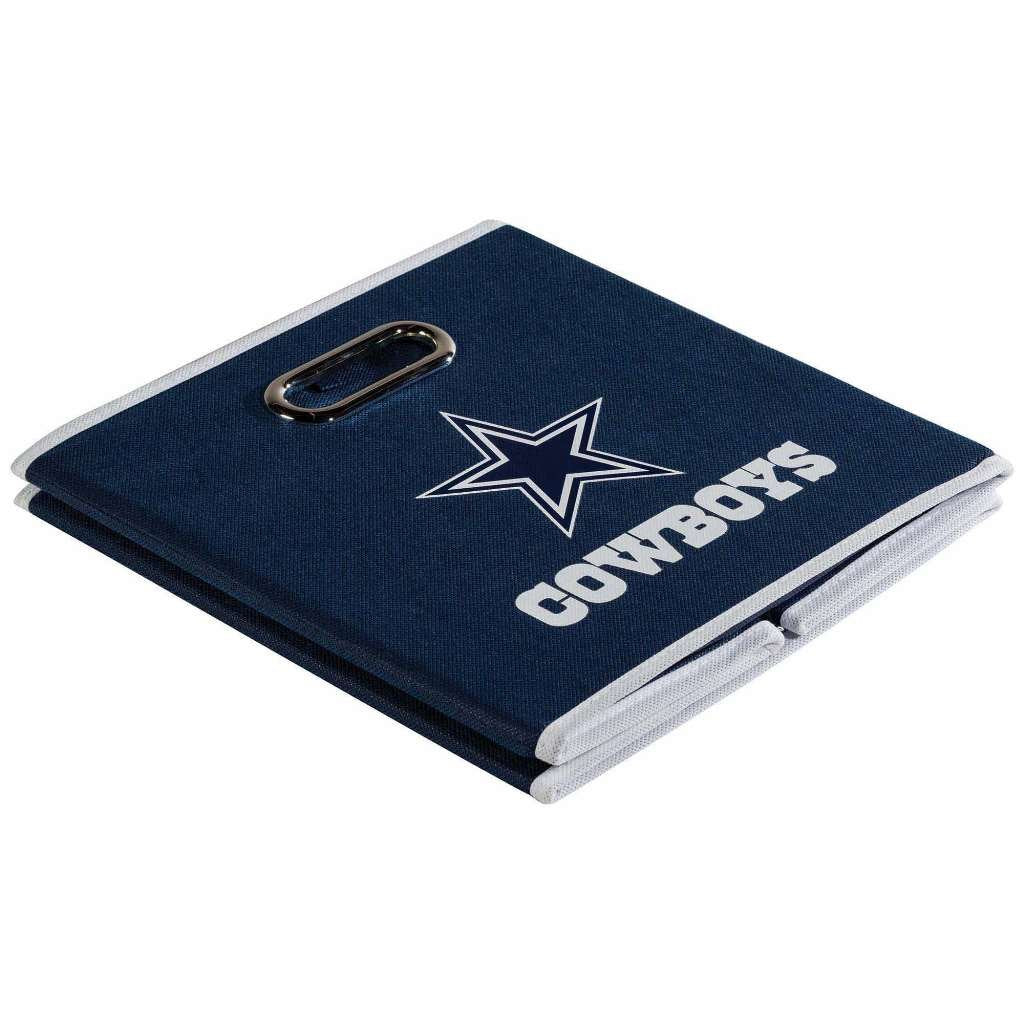 Franklin Sports NFL Dallas Cowboys Collapsible Storage Bin - 11" x 11" Team Specific Folding Cube Storage Container