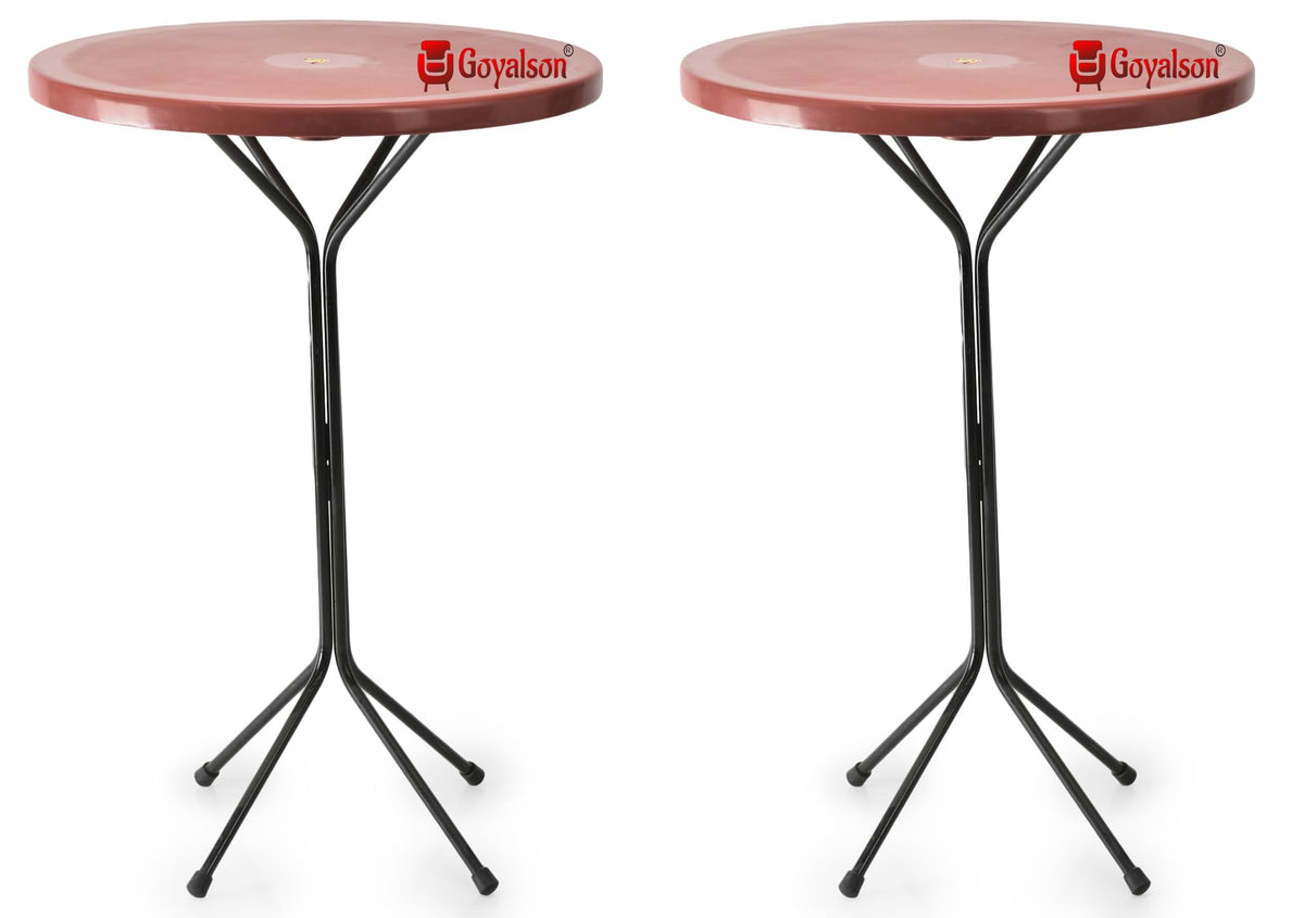 Goyal Steel & Furniture Restaurant Dining Bar Table Dining Table Easily Foldable And Light Weight Table (2, Red, For Standing Pe