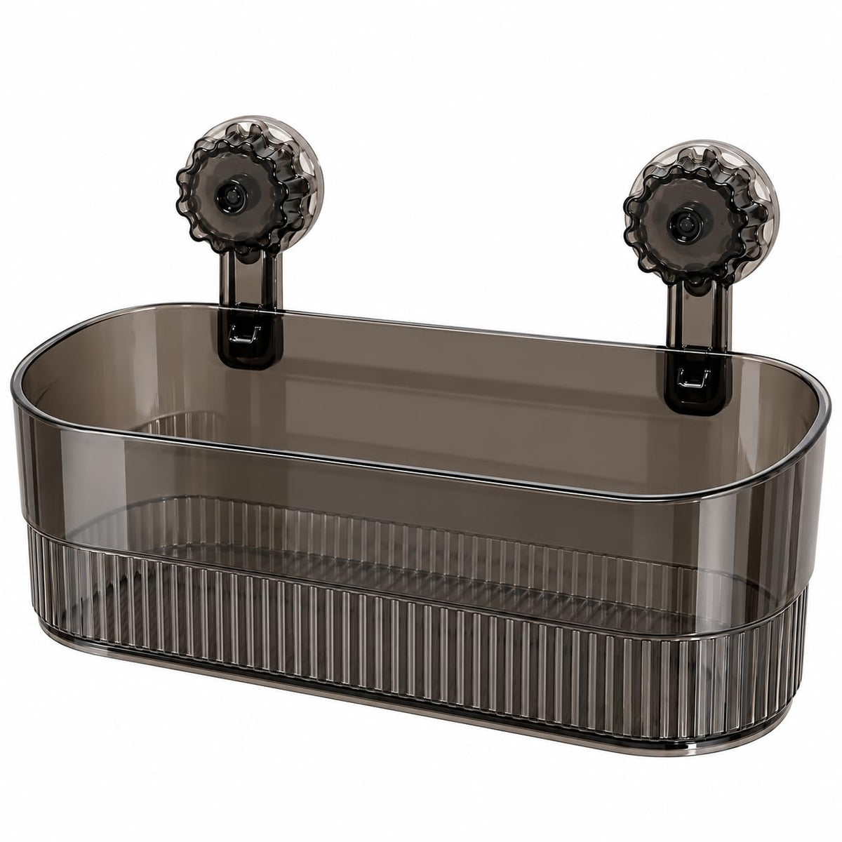 Zyphen Wallmounted Shower Caddy With Suction Cup Hooks Transparent