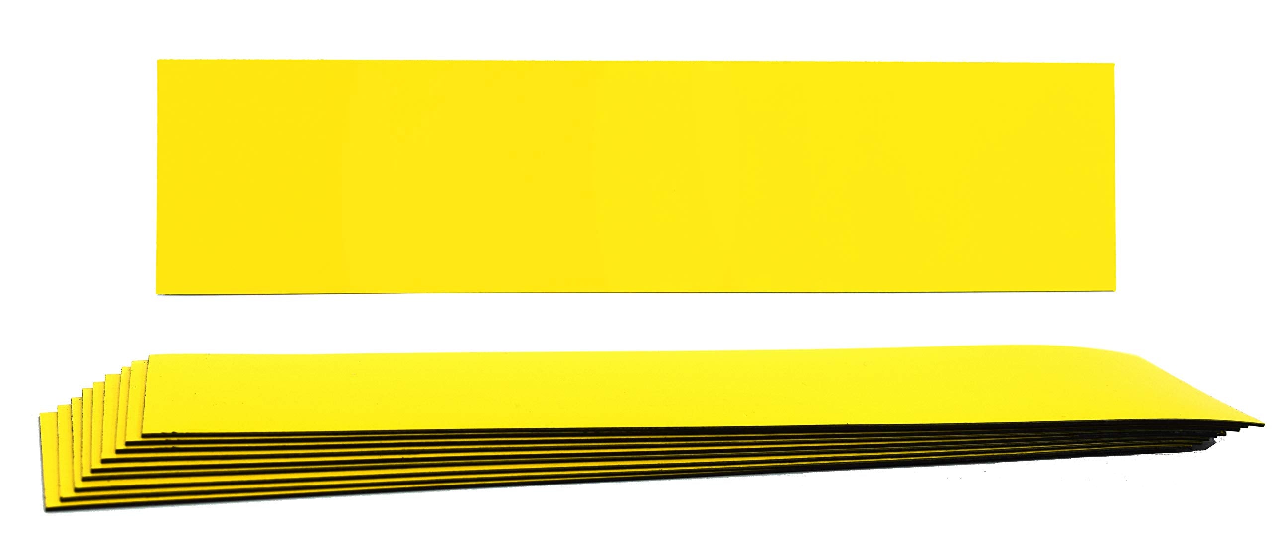 Hbarsci 10 Pack Lockdown Magnetic Strips, Yellow - 8' X 2' X 0.03' - Flexible & Durable - Effective & Easy Solution For Emerg