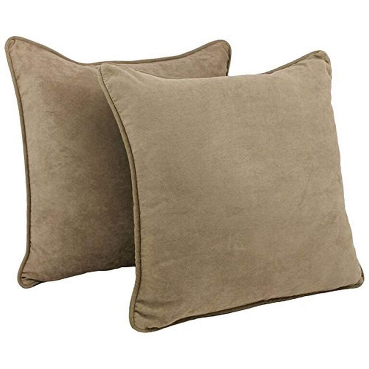 Blazing Needles Corded Microsuede Floor Pillows (Set of 2), 25", Java