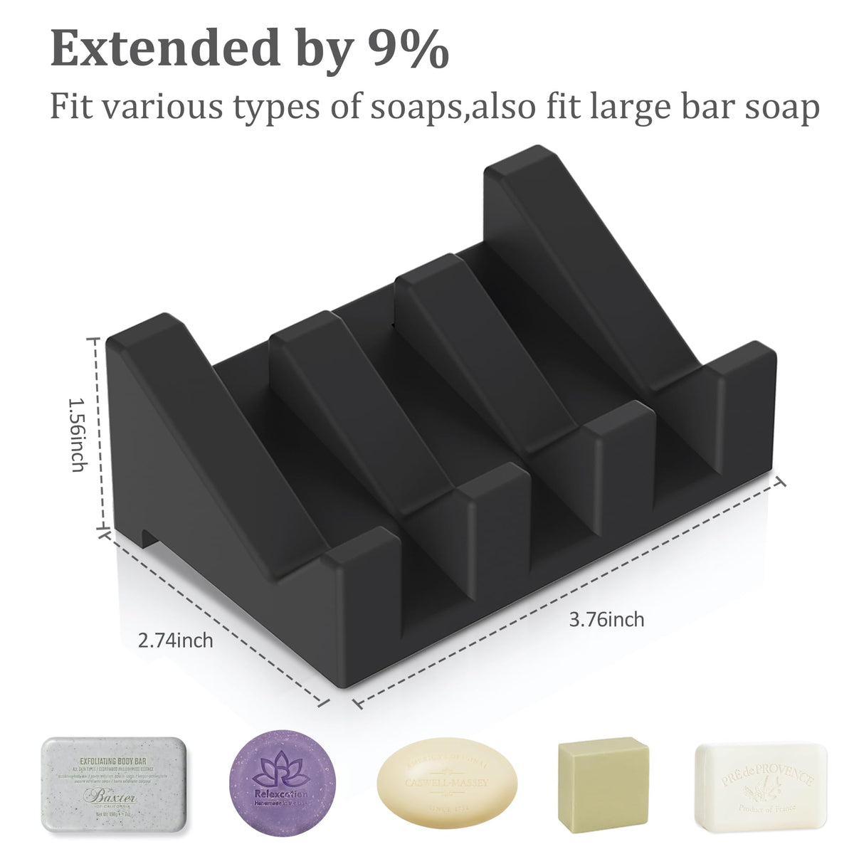 Egwon Silicone Soap Holder Self Draining Waterfall Drying Tray,Soap Dish For Shower Wall With Draining Easy To Clean And Store(3