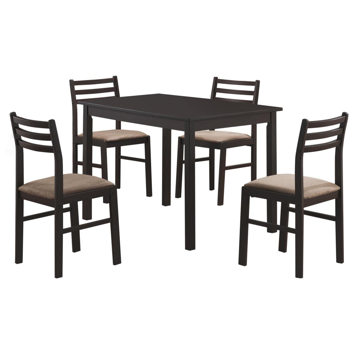 Monarch Specialties Veneer 5-Piece Dining Set, Cappuccino