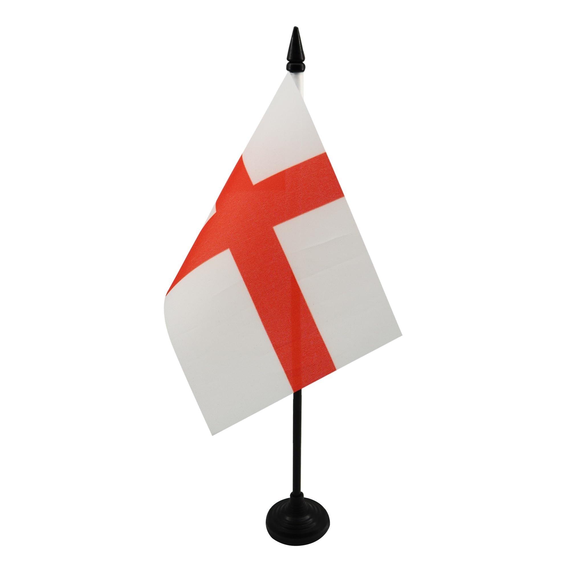 England Table Flag 4' X 6' - English Desk Flag 15 X 10 Cm - Black Plastic Stick And Base - Az Flag