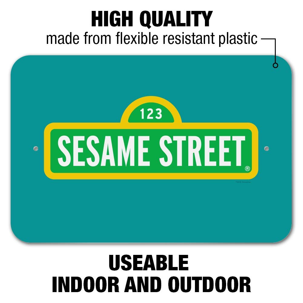 GRAPHICS & MORE Sesame Street Logo Plastic Sign 12" x 8" Multi