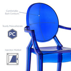 Modway Casper Modern Acrylic Dining Armchairs in Blue - Set of 4