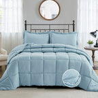 Hig Pre Washed Down Alternative Comforter Set Twin - Reversible Chic Quilt Design - Box Stitched With 4 Corner Tabs - Lightweigh