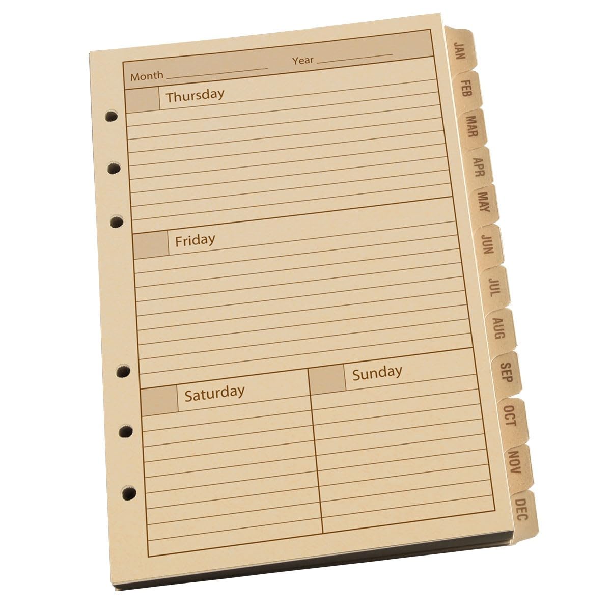 Rite In The Rain Weatherproof Weekly Calendar Set, 5' X 7', Tan Sheets, 65 Weeks (No. 9260W)