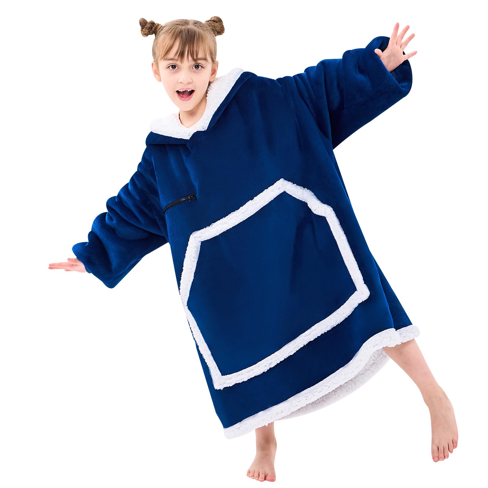 Ifnow Wearable Blanket Hoodie For Kids, Blanket Hoodie For Kids With Hood And Pockets, Girls Oversized Hoodie Blanket As Gifts F