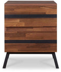 HomeRoots Particle Board, MDF, Meta 18 X 20 X 23 Walnut and Sandy Black Particle Board End Table