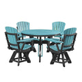 American Furniture Classics Round Set, Dining Height, Aruba Blue And Black