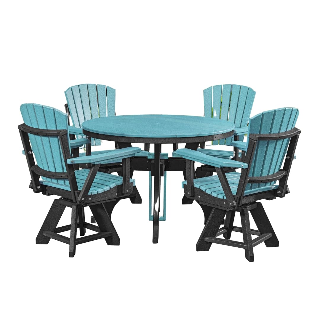 American Furniture Classics Round Set, Dining Height, Aruba Blue And Black