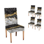 Capsceoll Black Gold Grey Chair Covers Dining Chair Slipcovers Set Of 4 Stretch Parsons Chair Slipcovers Universal Removable Washable Parson Chair Covers For Dining Room Living Room Kitchen