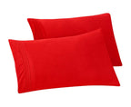 Elegant Comfort Solid Pillowcases 1500 Thread Count Egyptian Quality - Easy Care, Smooth Weave, Wrinkle And Stain Resistant, Easy Slip-On, 2-Piece Set, Standard/Queen Pillowcase, Red