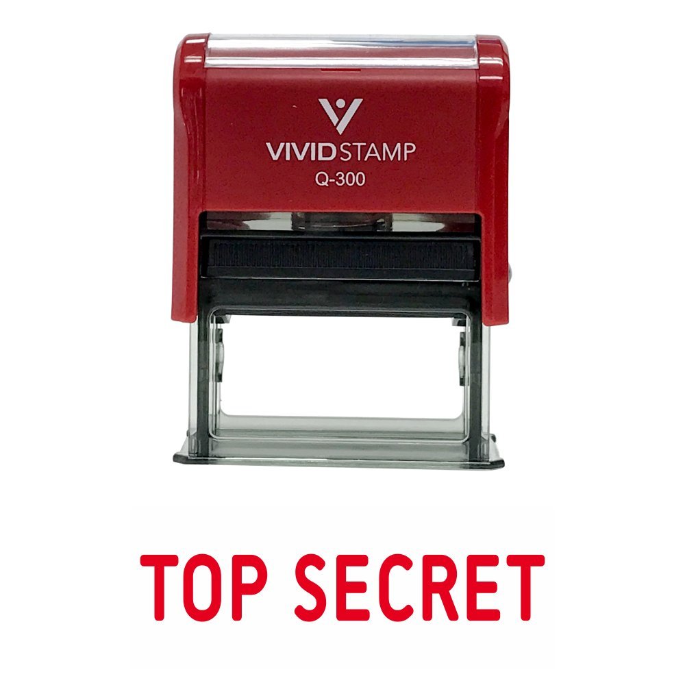 Top Secret Self Inking Rubber Stamp (Red Ink) - Large