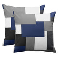 Emvency Set Of 2 Dark Blue Geometric Throw Pillow Cover Black Grey White Painting Abstract Checkered Design Decorative Pillow Ca