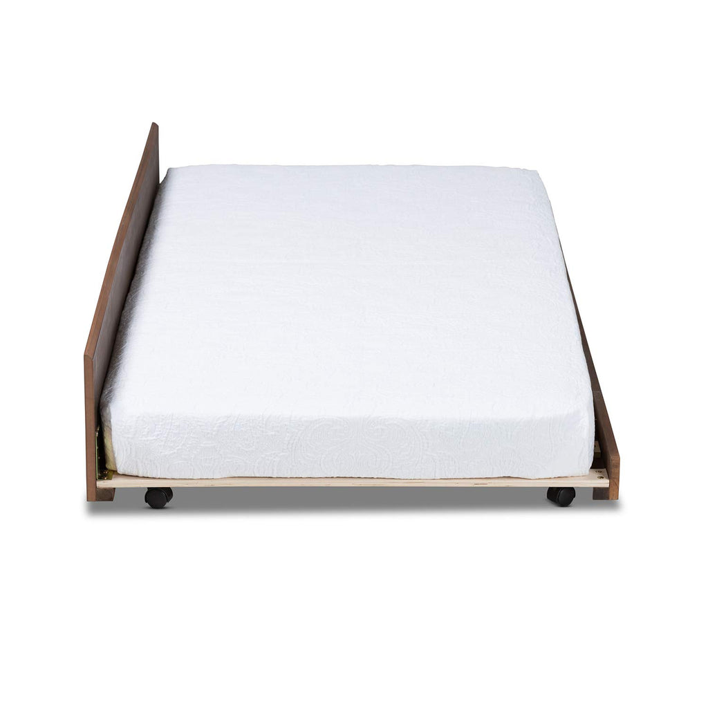 Baxton Studio Toveli Trundle Bed Ash Brown Wood Twin