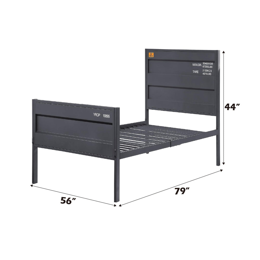 Acme Cargo Full Panel Kids Bed in Gunmetal