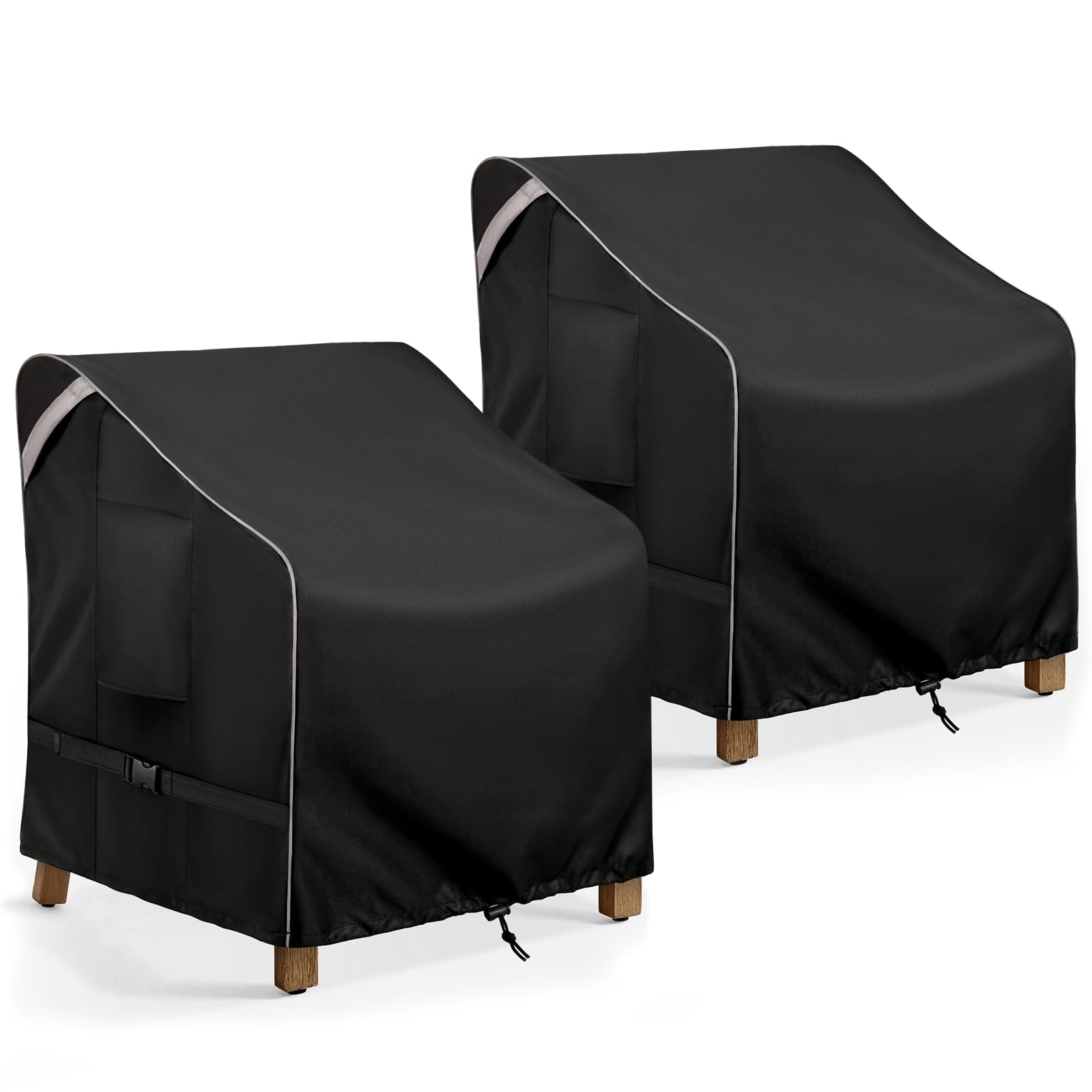 Cosfly Waterproof Outdoor Furniture Covers Heavy Duty, Patio Chair Covers 2 Pack Durable - Fits Up To 36W X 37D X36H Inches (Bla