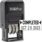 Zigel D50 Date Stamp With Your Custom Text - Self Inking Date Stamp - Black