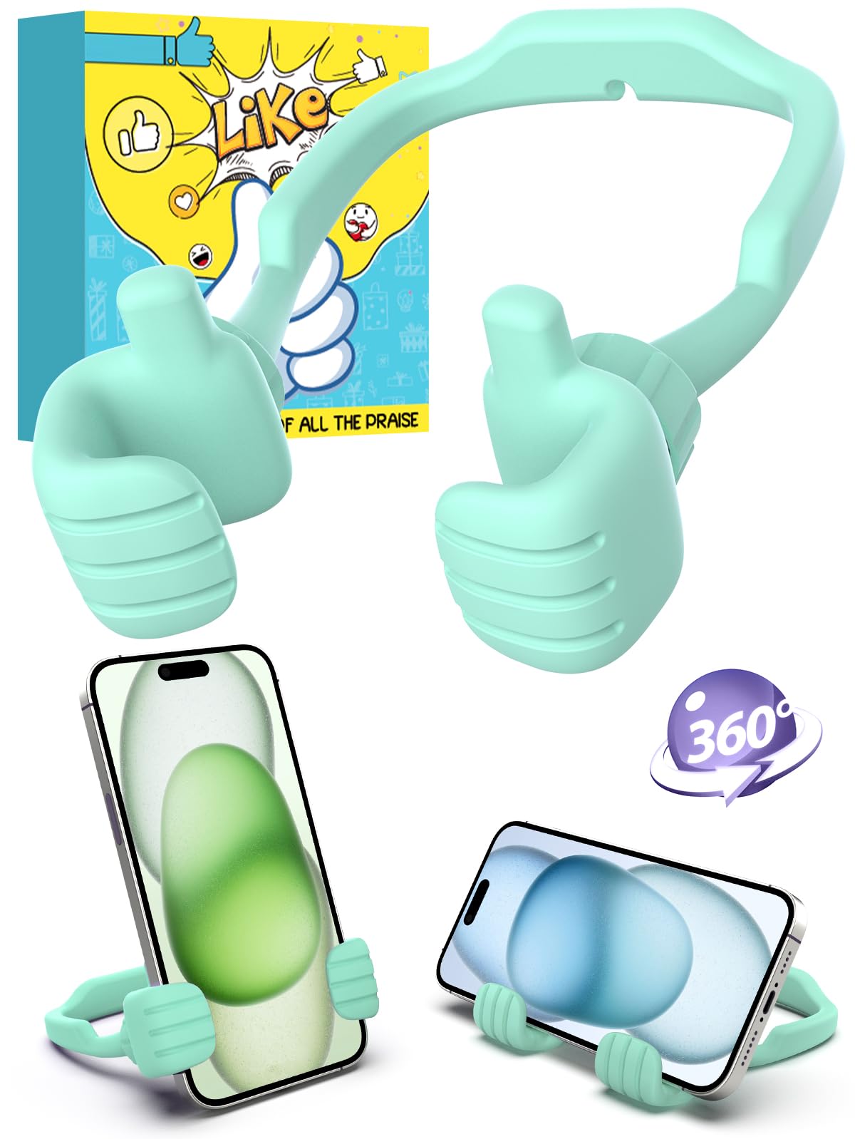 Valentines Day Gifts For Kids Him Men Teen Boys Girls Cell Phone Stand: Thumbs Up Lazy Phone Stand Holder Funny Gadgets Teenage