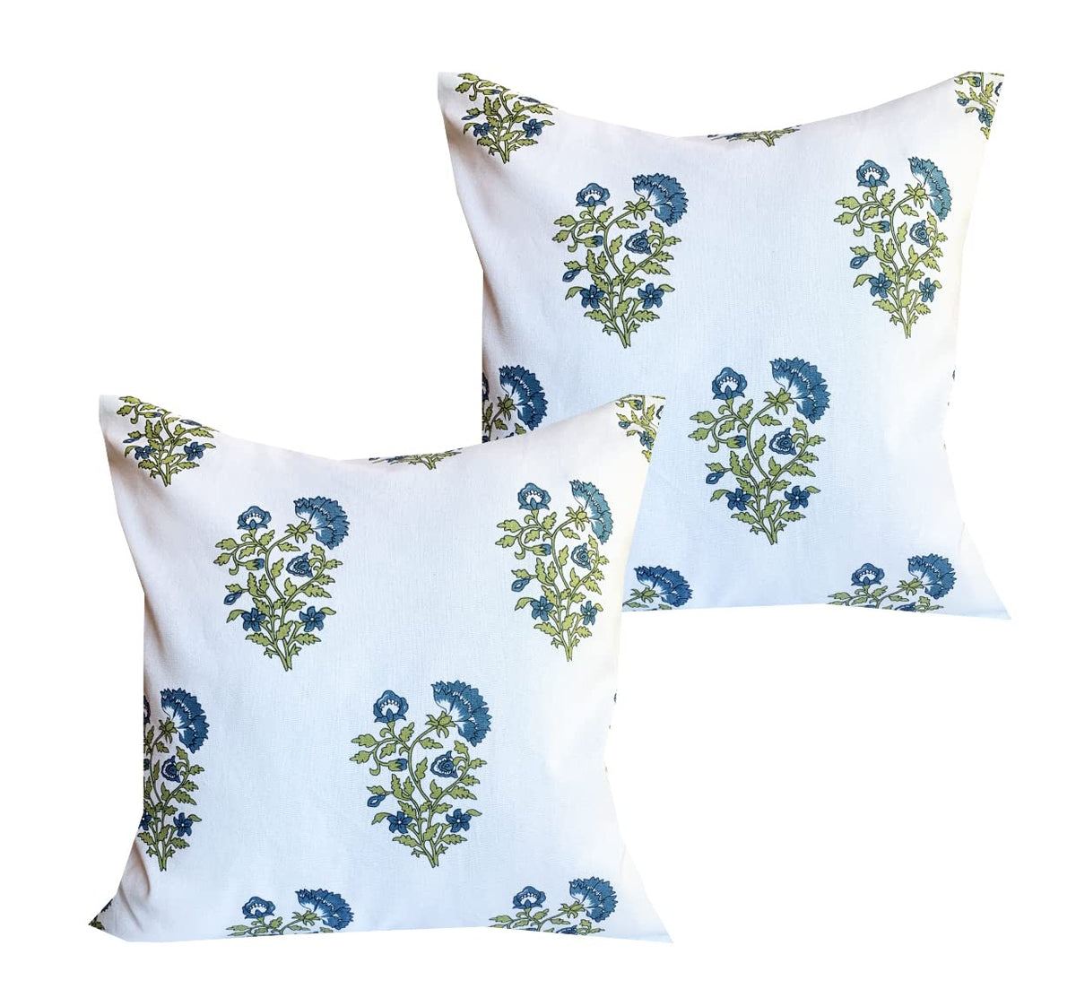 Pink Parrot Cotton Multi Colour Throw Pillow Covers/Cushion Covers (18X18 Inches)  Set Of 2 Pcs