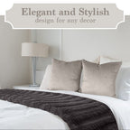 The Connecticut Home Company Throw Blanket, Soft Plush Reversible Faux Fur And Sherpa, Queen 90X90, Warm Thick Throws For Bed, Comfy Washable Bedding Accent Blankets For Sofa Couch Chair, Gray