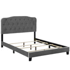 Modway Amelia Tufted Performance Velvet Upholstered King Bed In Gray