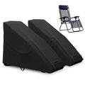 Akefit 2Pcs Zero Gravity Chair Cover Outdoor Folding Lawn Lounge Chair Covers Waterproof All Weather Dustproof Oxford Anti With Storage Bag Black, 29-Jp
