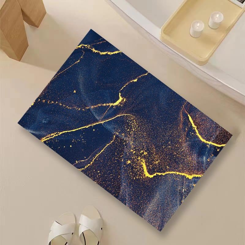 Craftloom 3D Marble Area Design Polyester Super Soft Rectangular (75x60 cm) Bath Mat | Super Absorbent Anti Skid Rug| Non Slip D