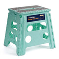 Flottian 13' Folding Step Stool For Adults And Kids Holds Up To 300 Lbs,Non-Slip Folding Stools With Handle, Compact Plastic Foldable Step Stool For Bathroom,Bedroom, Kitchen,Teal,1Pc