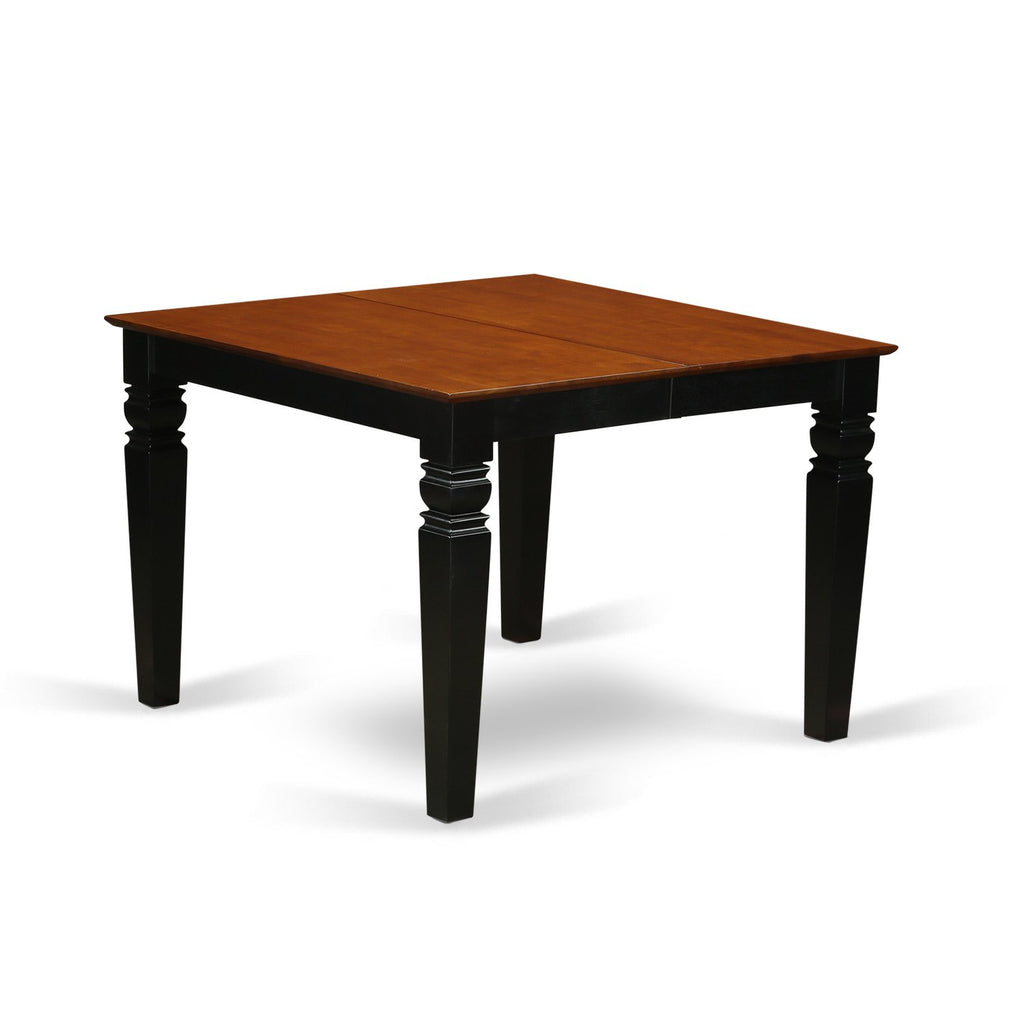 East West Furniture WENI7-BCH-C 7 Piece Dining Room Furniture Set Consist of a Rectangle Kitchen Table with Butterfly Leaf and 6 Linen Fabric Upholstered Chairs, 42x60 Inch, Black & Cherry