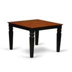 East West Furniture WENI7-BCH-C 7 Piece Dining Room Furniture Set Consist of a Rectangle Kitchen Table with Butterfly Leaf and 6 Linen Fabric Upholstered Chairs, 42x60 Inch, Black & Cherry