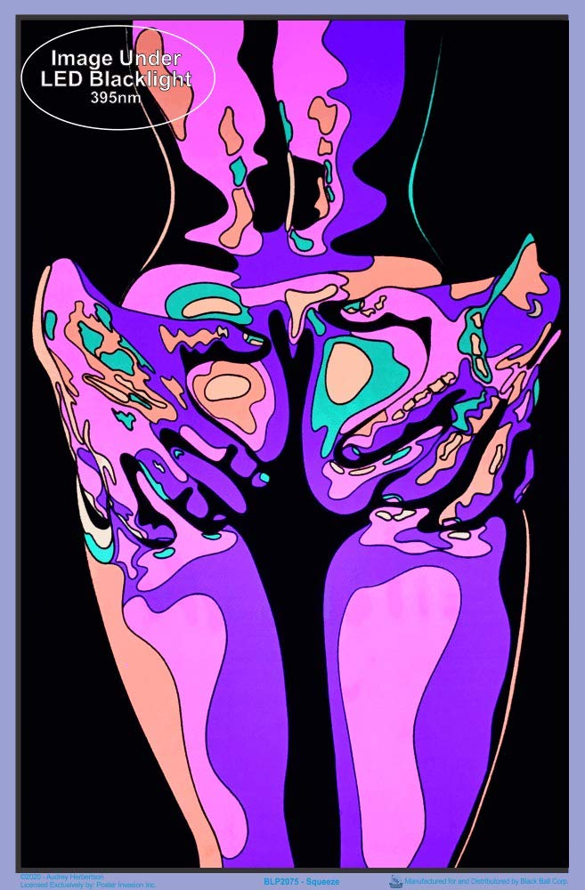 Squeeze (By Audrey Herbertson) Blacklight Poster - Authentic Flocked Poster With Blacklight-Reactive Printing - 23'' X 35''