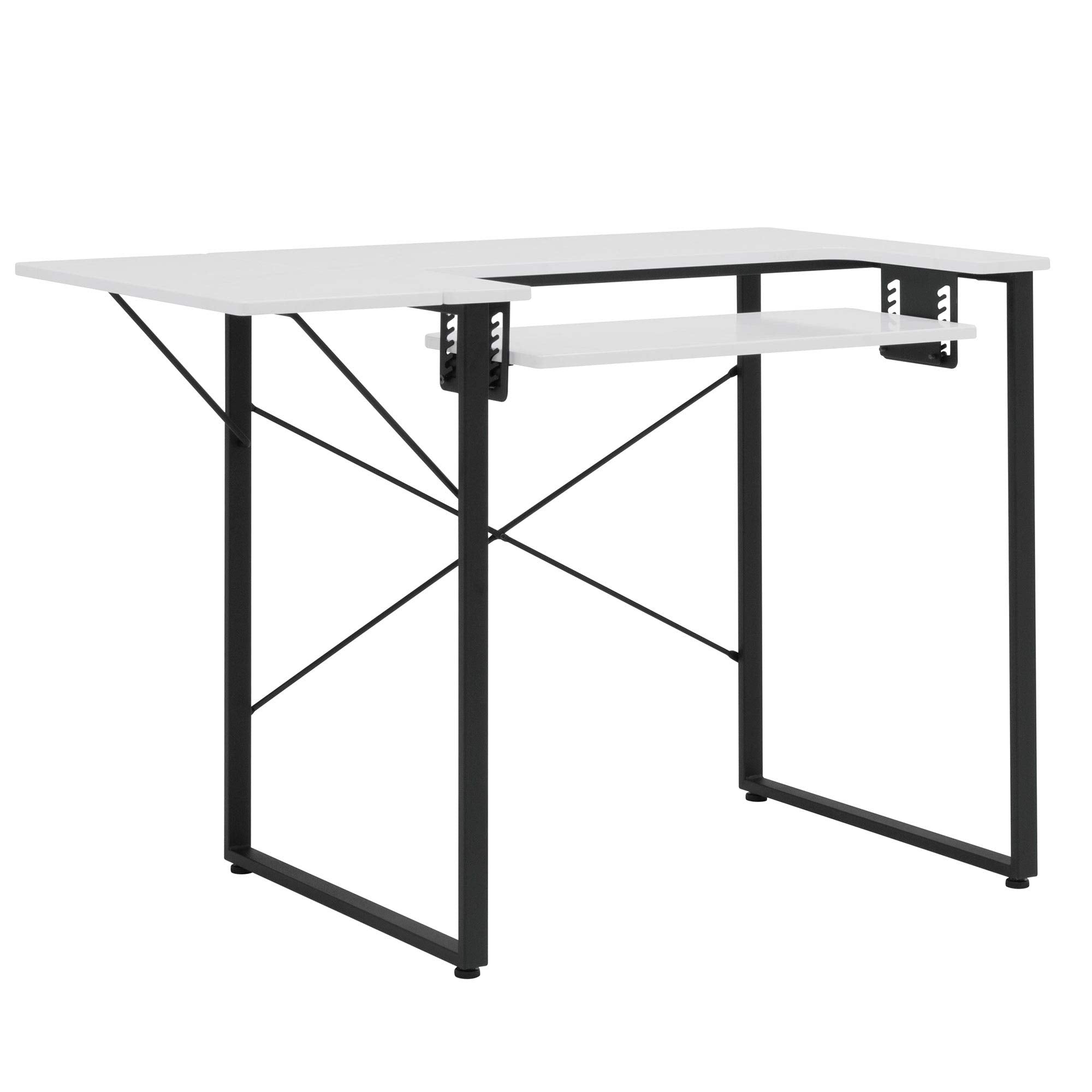 Sew Ready Dart Wood/Metal Multipurpose Machine Table Workstation Desk with Folding Top for Crafts, Sewing, Computers, Laptops, G