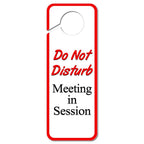GRAPHICS & MORE Do Not Disturb Meeting in Session Plastic Door Knob Hanger Sign